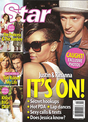 Illustration for article titled This Week In Tabloids: Justin & Rihanna Plan Hookup; Kardashian Wedding "World Exclusive"